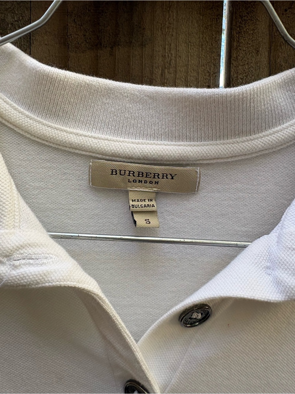 Burberry Cream Polo Shirt with Signature Trim - Picture 2 of 4